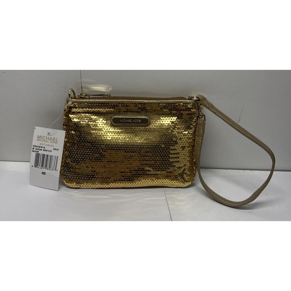 Michael Kors Gold Sequined‎ Convertible Wristlet/Purse - NWT - Picture 1 of 6